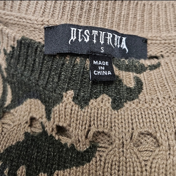Disturbia Cassandra Floral Thistle Knit Sweater - Picture 4 of 4